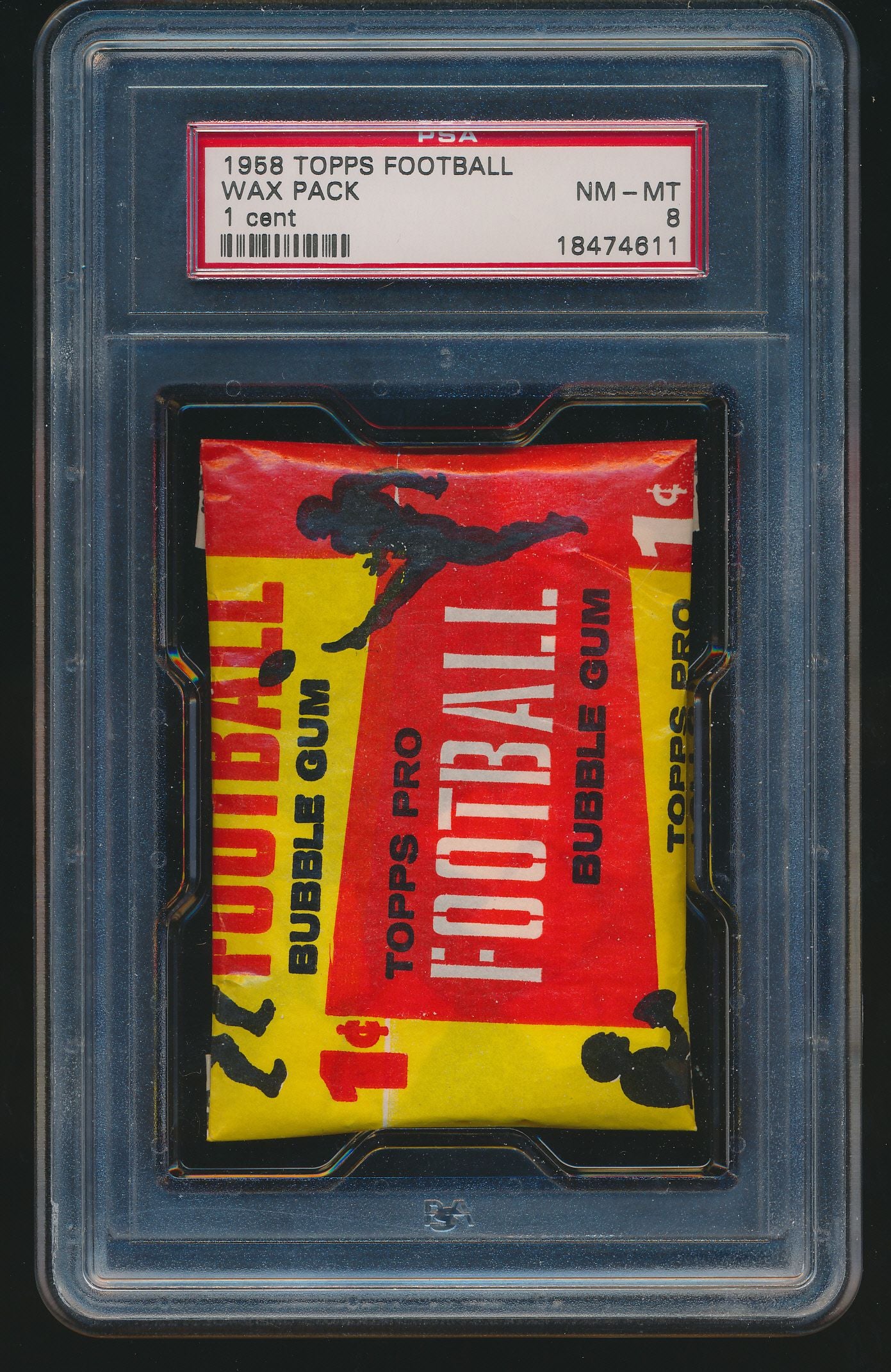 1958 Topps Football Unopened 1 Cent Wax Pack PSA 8