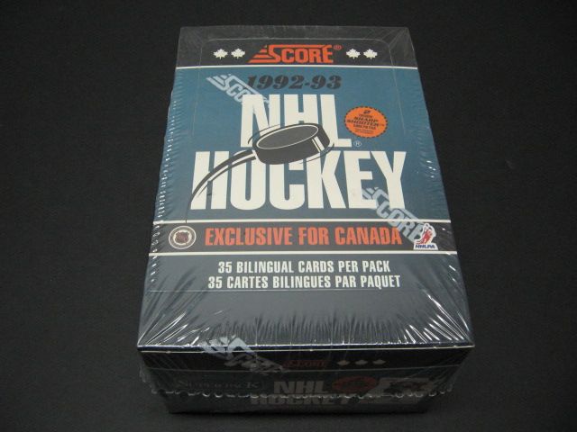 1992/93 Score Hockey Box (Canada) (Jumbo)