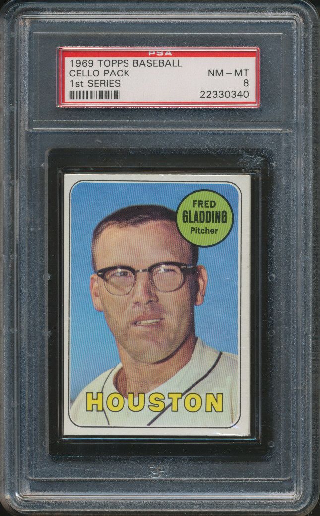 1969 Topps Baseball Unopened 1st Series Cello Pack PSA 8