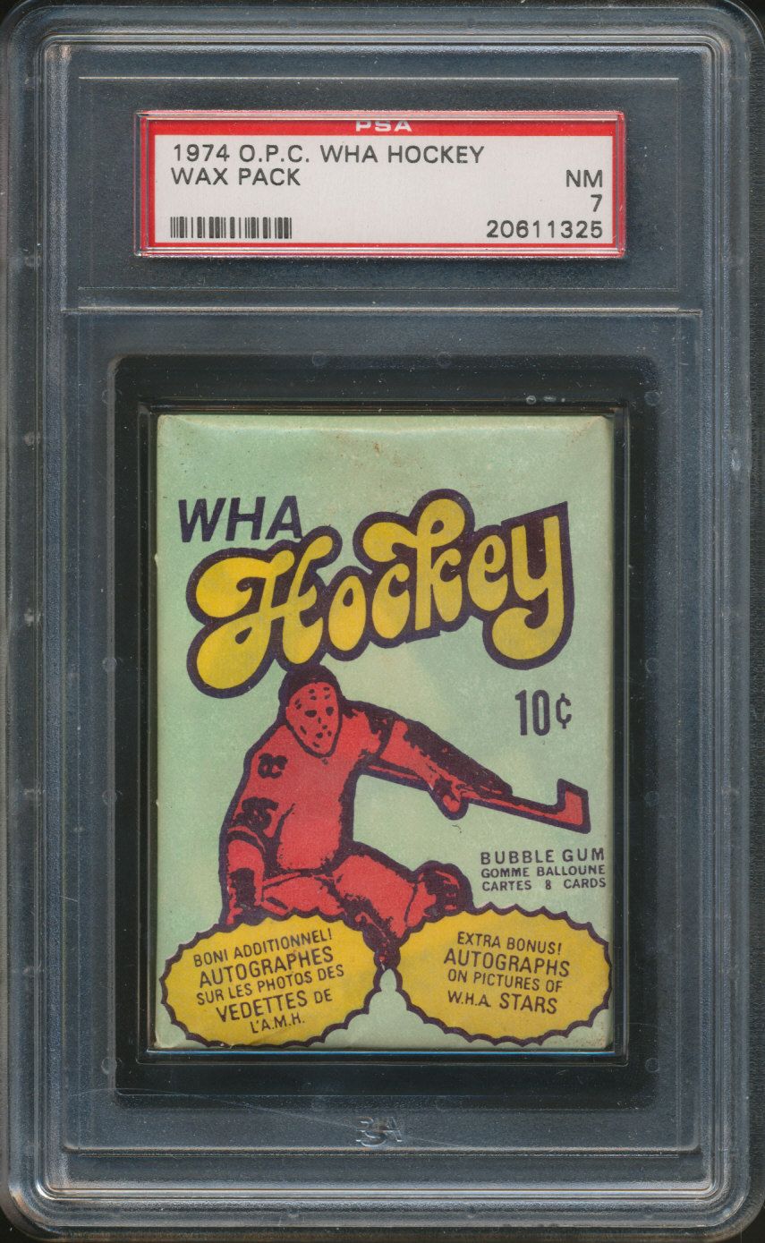 1974 1974/75 OPC O-Pee-Chee WHA Hockey Unopened Wax Pack PSA 7