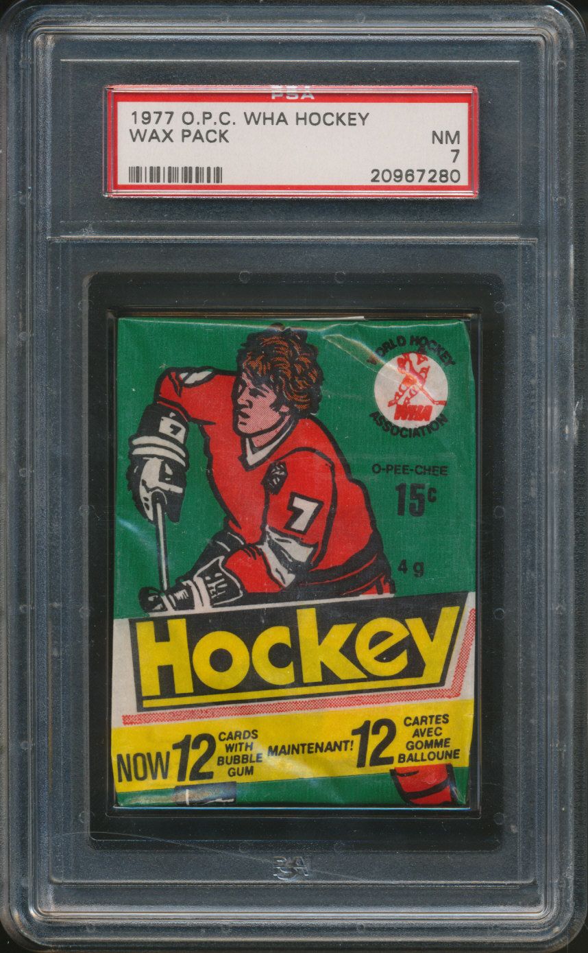 1977/78 OPC O-Pee-Chee WHA Hockey Unopened Wax Pack PSA 7