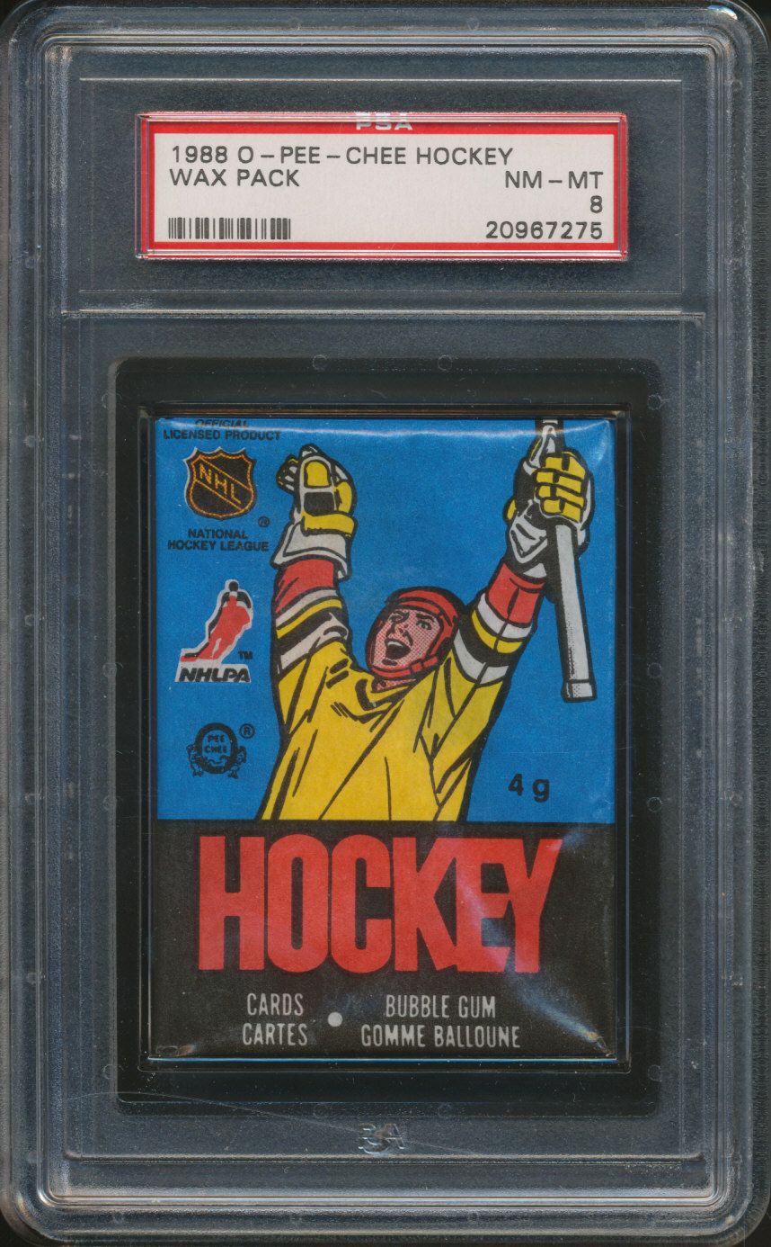 1988/89 OPC O-Pee-Chee Hockey Unopened Wax Pack PSA 8