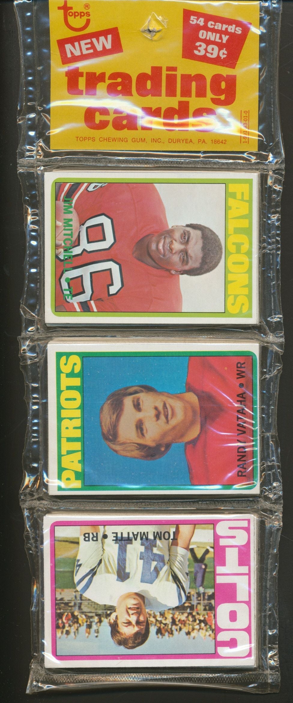 1972 Topps Football Unopened Series 2 Rack Pack (Authenticate)