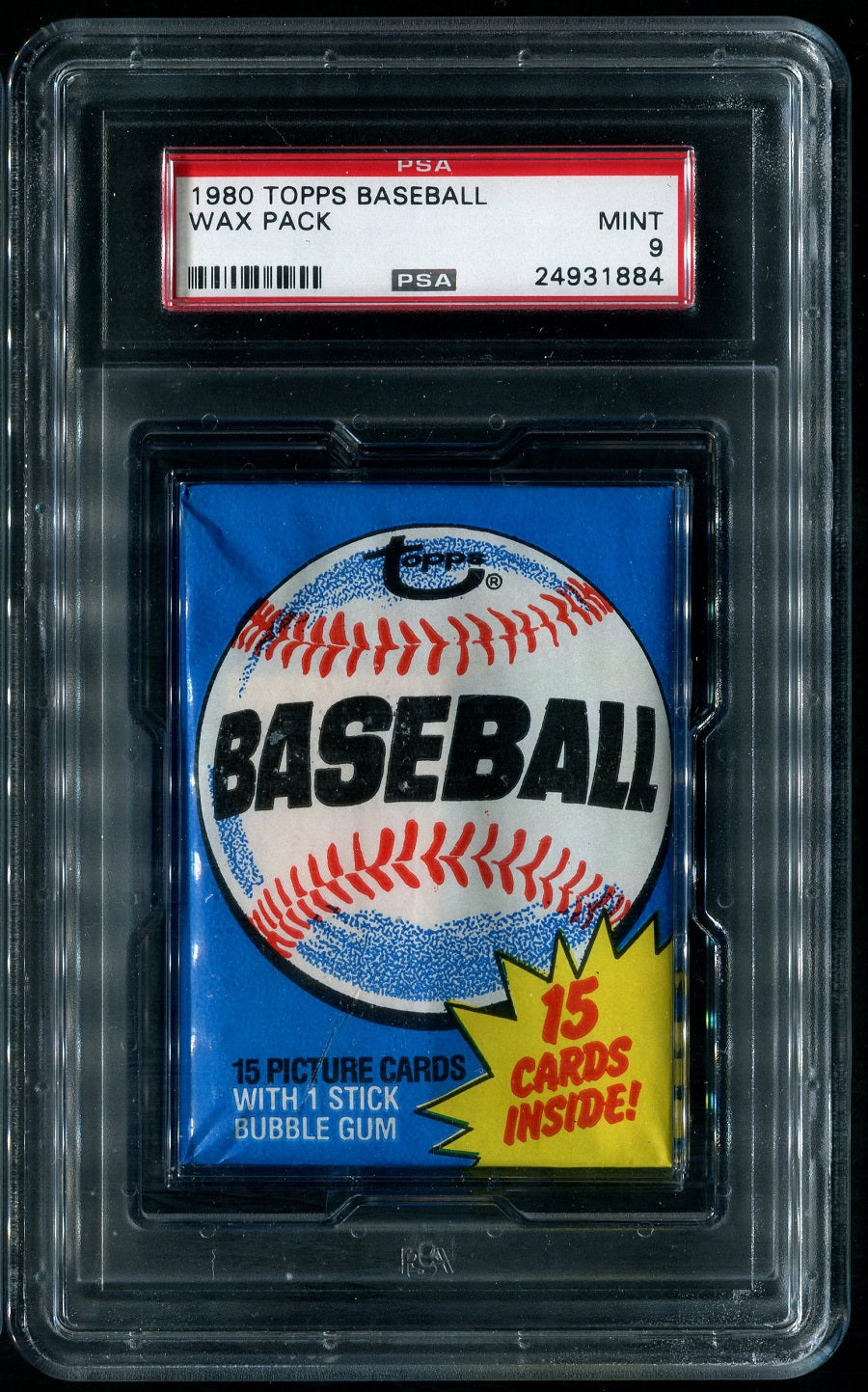 1980 Topps Baseball Unopened Wax Pack PSA 9