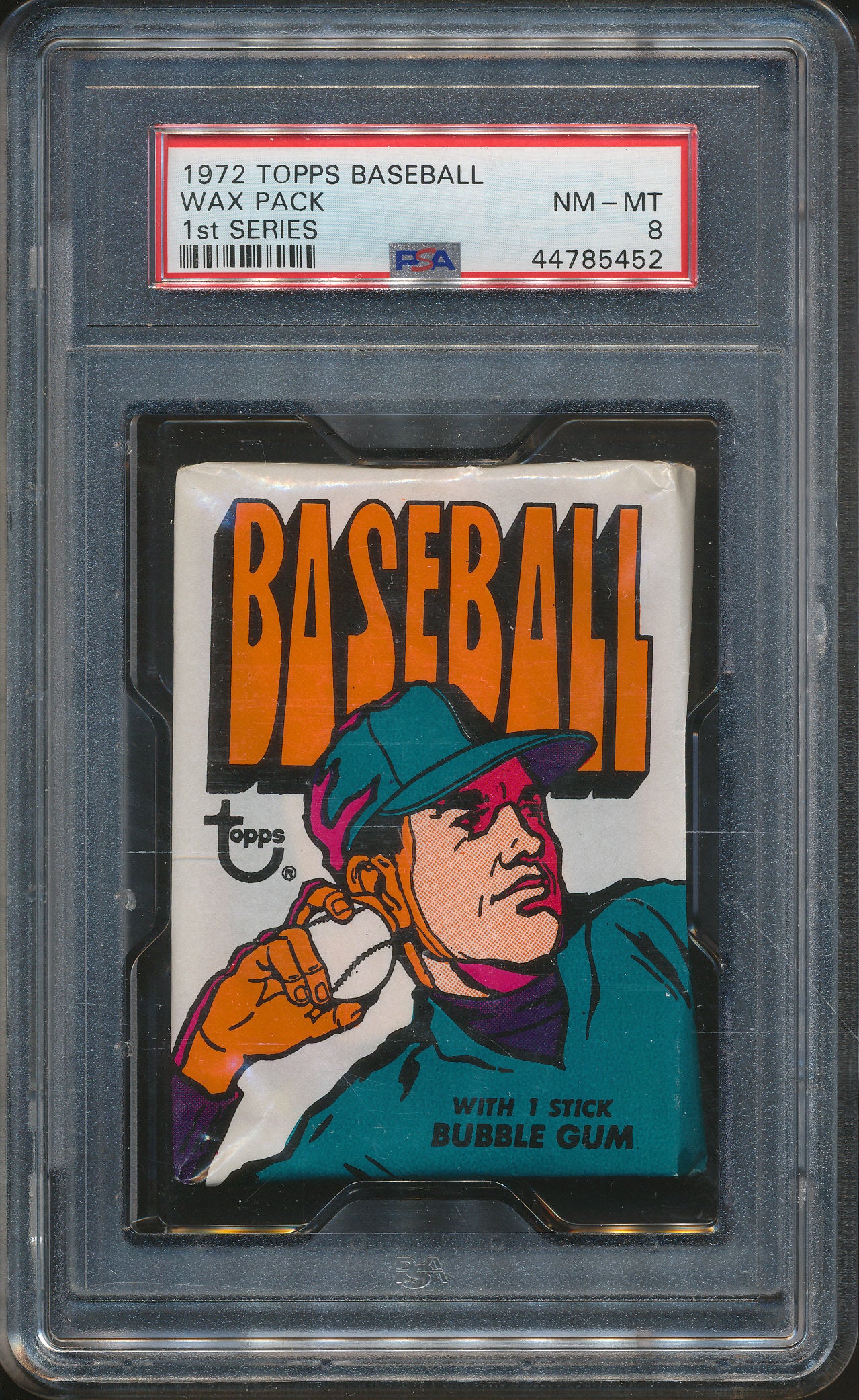 1972 Topps Baseball Unopened Series 1 Wax Pack PSA 8 (read)