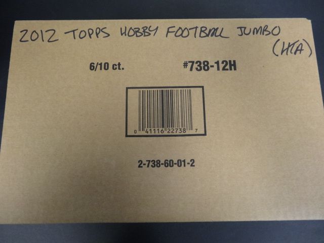 2012 Topps Football Jumbo Case (HTA) (6 Box)