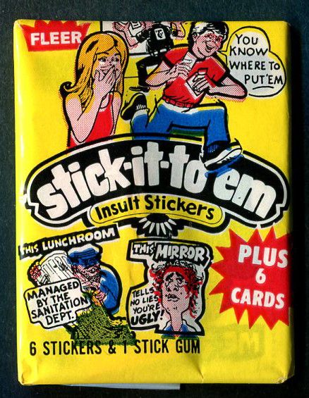 1976 Fleer Stick It To 'Em Unopened Wax Pack