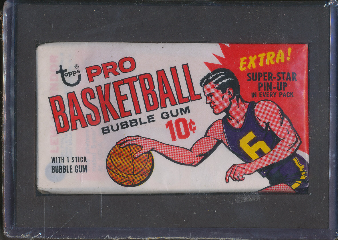 1969/70 Topps Basketball Unopened Wax Pack w/ Alcindor Top
