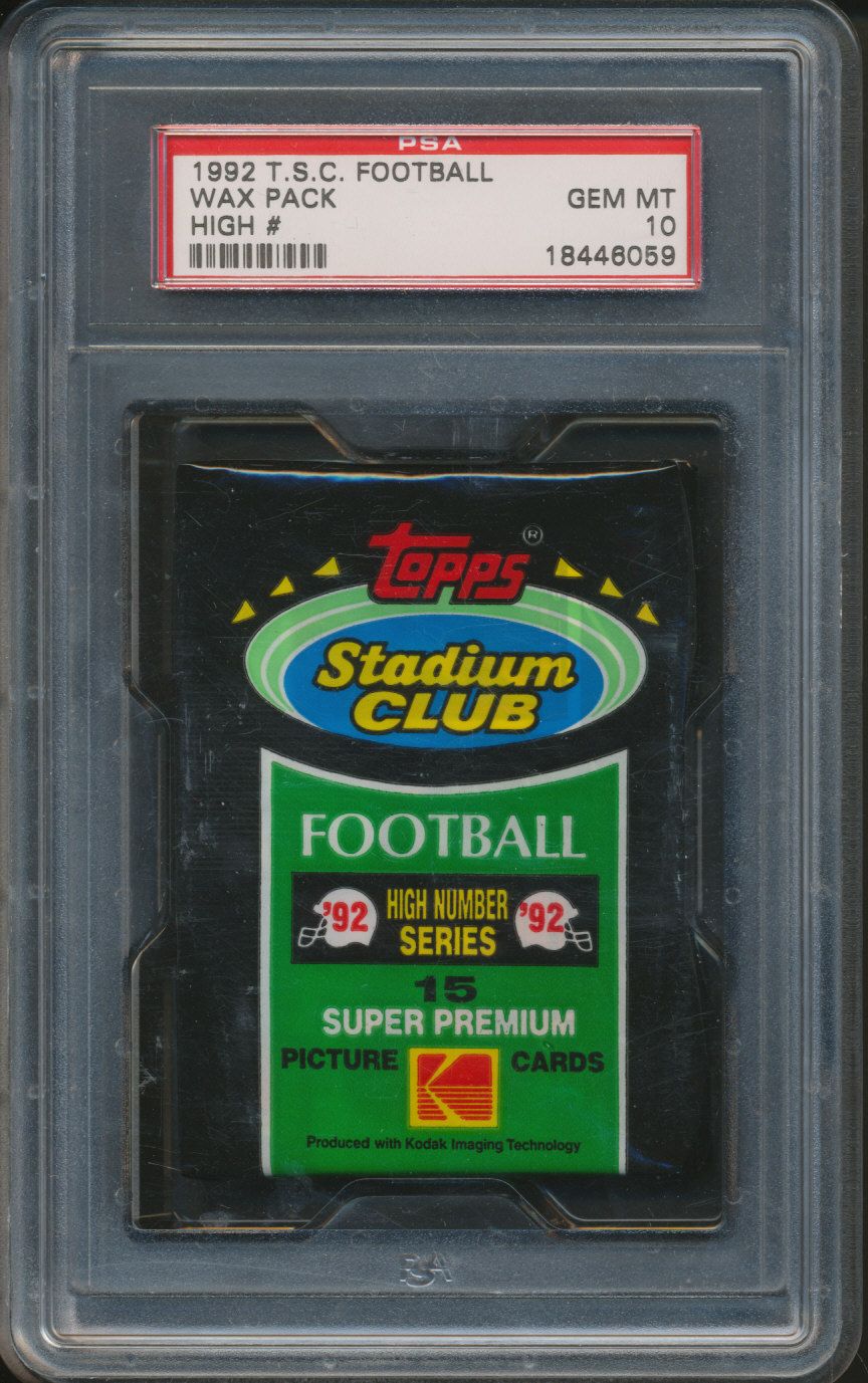 1992 Topps Stadium Club Football High Number Pack PSA 10