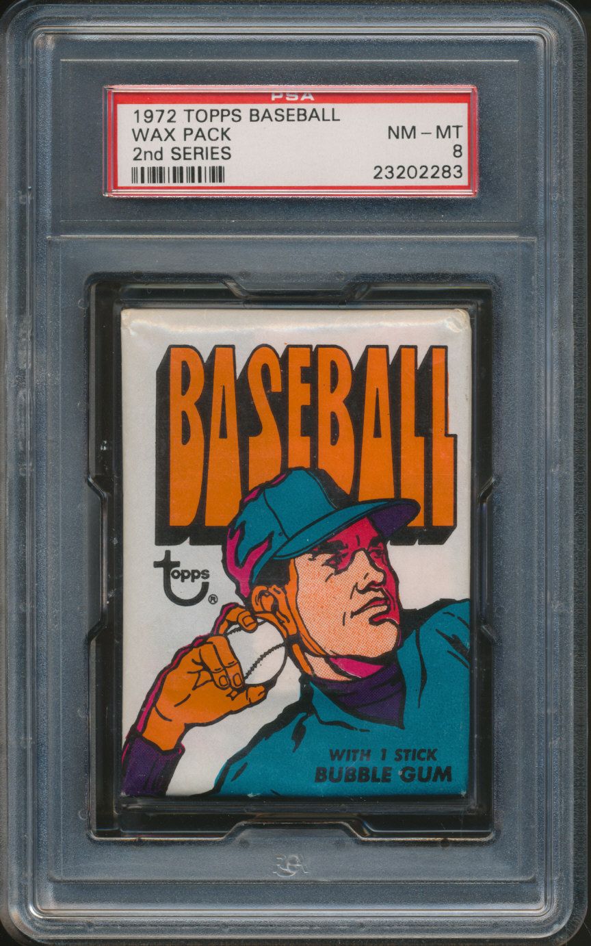 1972 Topps Baseball Unopened Series 2 Wax Pack PSA 8