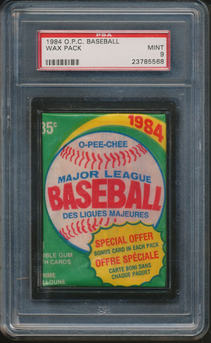 1984 OPC O-Pee-Chee Baseball Unopened Wax Pack PSA 9