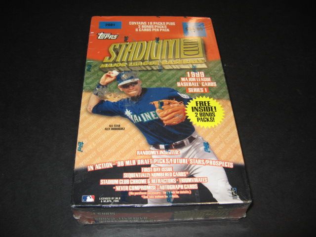 1999 Topps Stadium Club Baseball Series 1 Blaster Box (20/6)