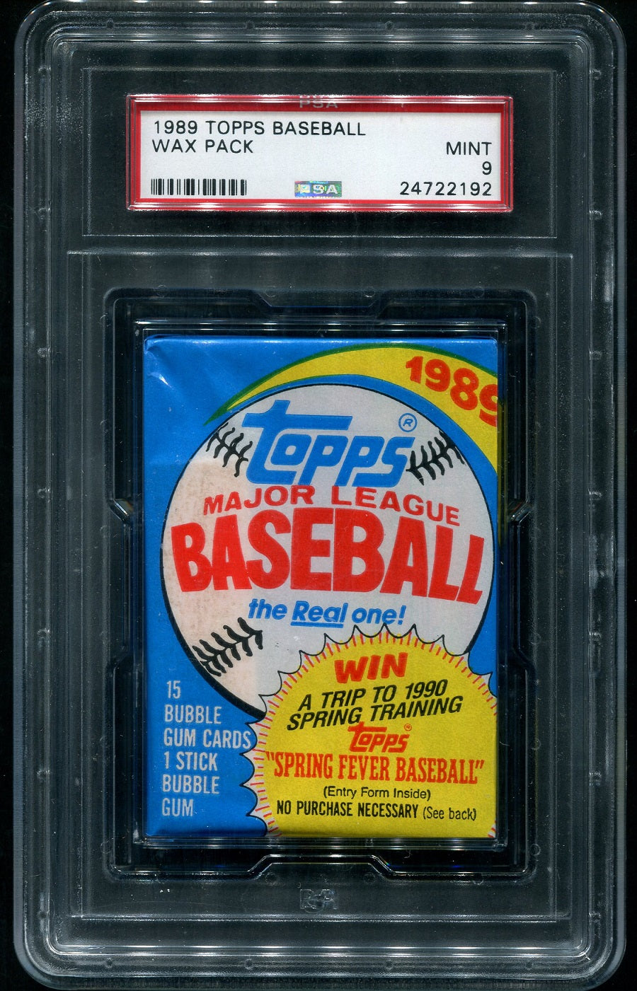 1989 Topps Baseball Unopened Wax Pack PSA 9