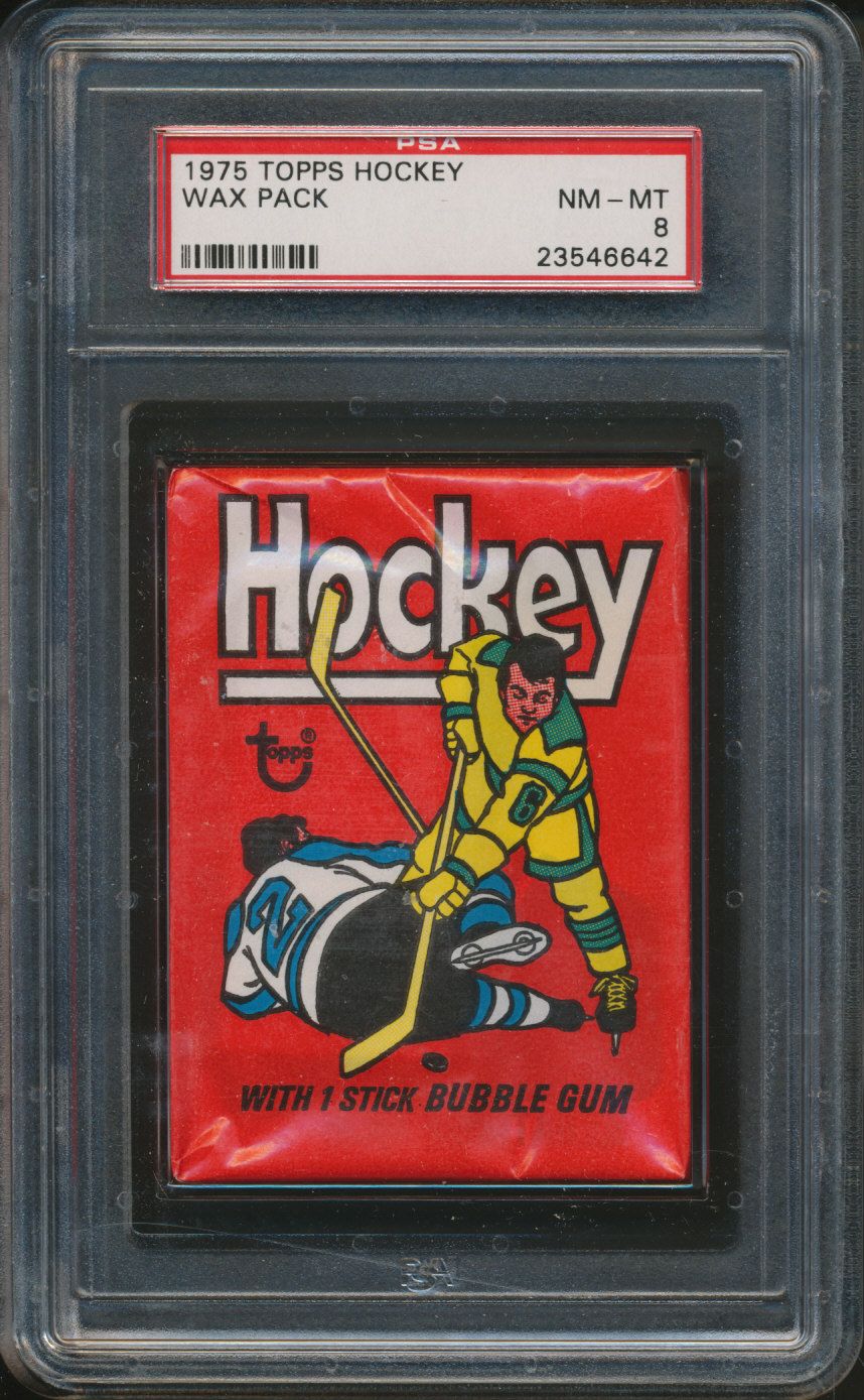 1975/76 Topps Hockey Unopened Wax Pack PSA 8