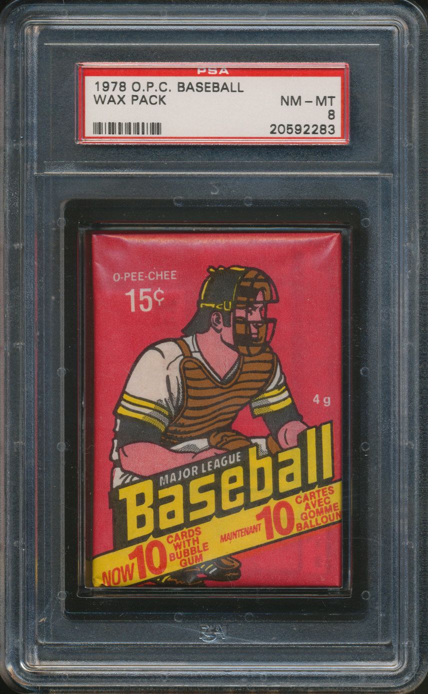 1978 OPC O-Pee-Chee Baseball Unopened Wax Pack PSA 8