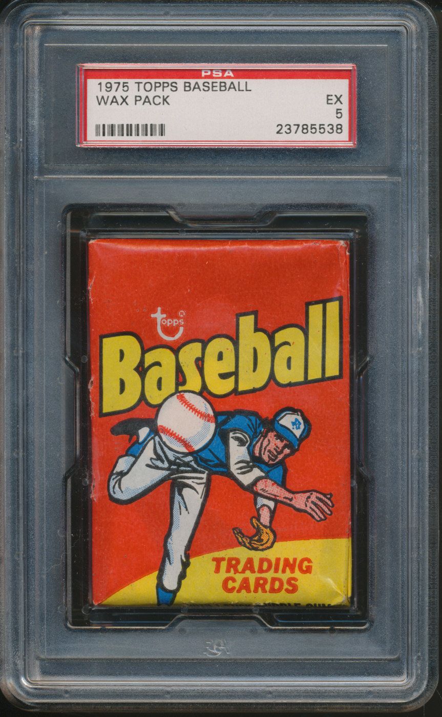 1975 Topps Baseball Unopened Wax Pack PSA 5