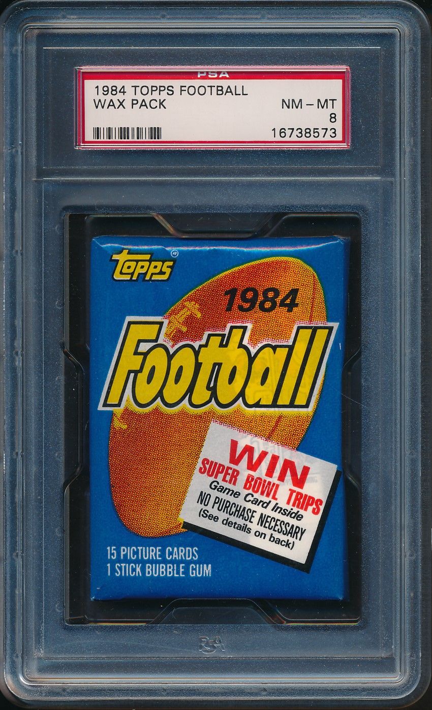 1984 Topps Football Unopened Wax Pack PSA 8