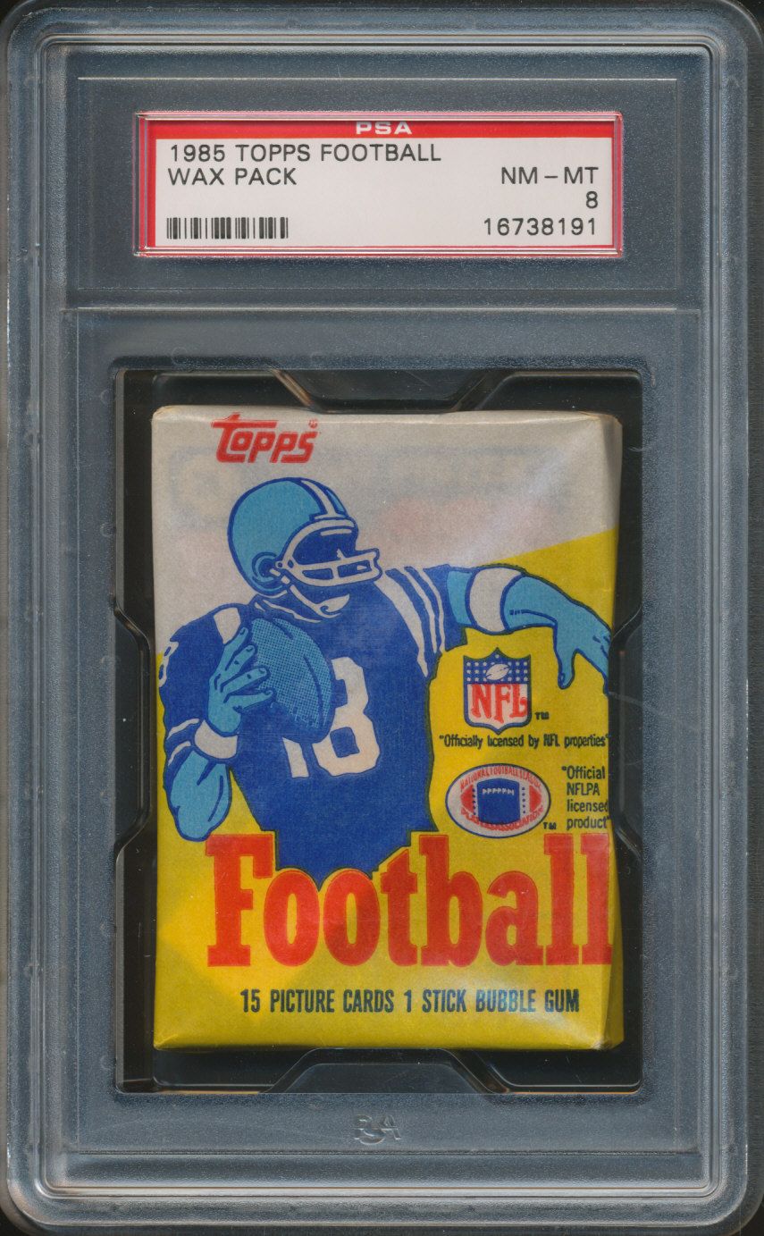 1985 Topps Football Unopened Wax Pack PSA 8