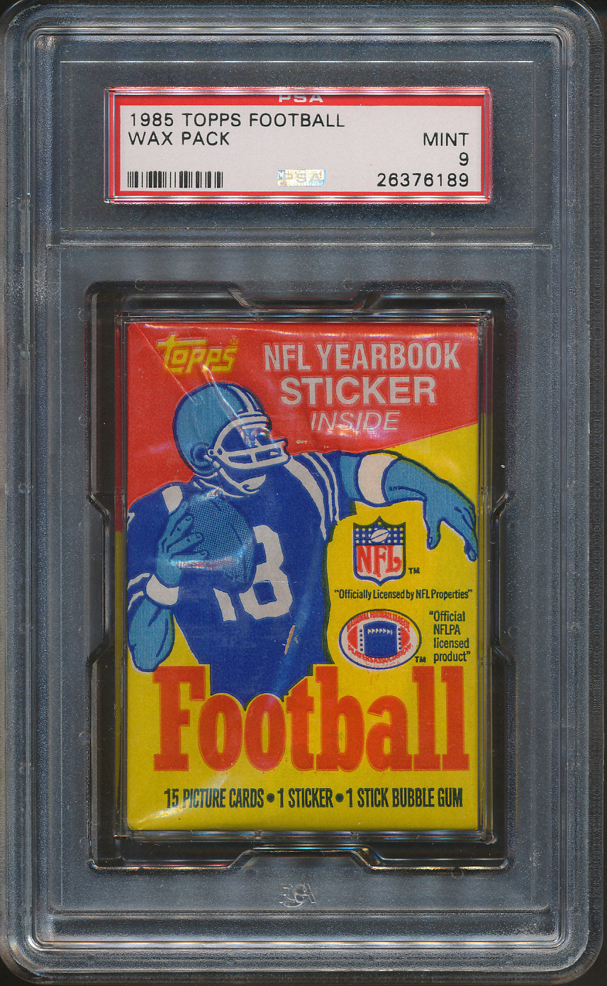 1985 Topps Football Unopened Wax Pack PSA 9 (Red Wrapper)