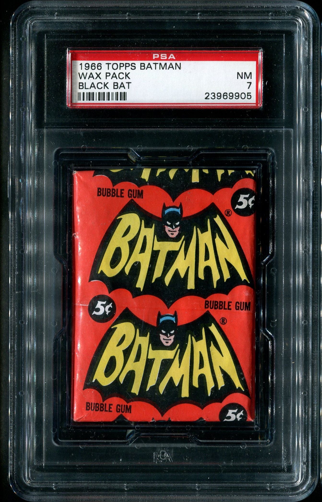 1966 Topps Batman Black Bat Unopened Wax Pack PSA NM 7