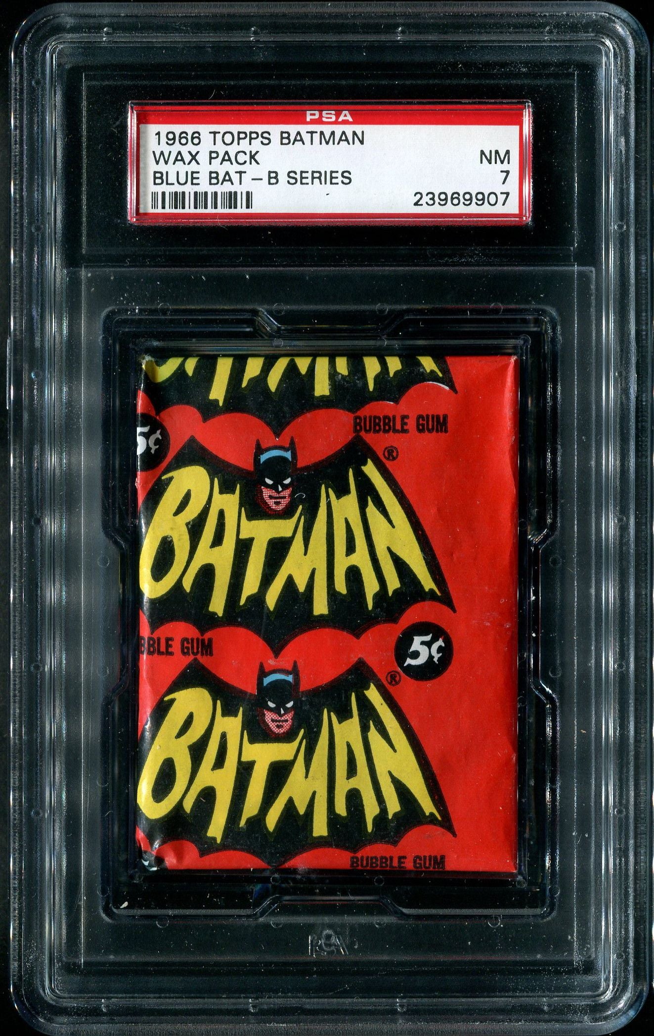1966 Topps Batman Blue Bat B Series Unopened Wax Pack PSA 7