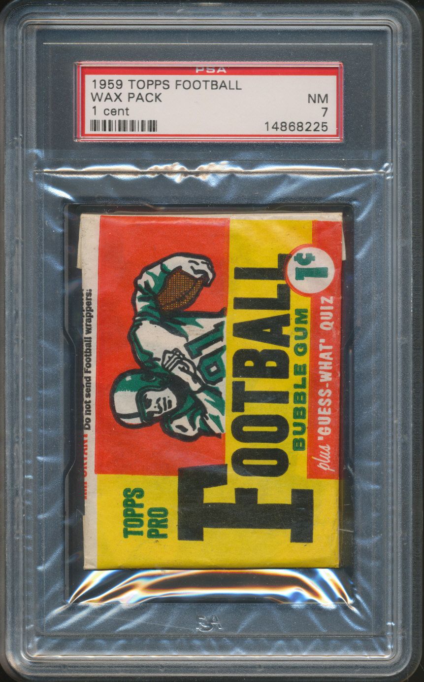 1959 Topps Football Unopened 1 Cent Wax Pack PSA 7 (Single)