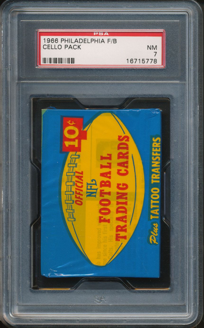 1966 Philadelphia Football Unopened Cello Pack PSA 7