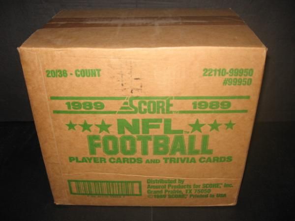 1989 Score Football Unopened Case (20 Box) (Authenticate)