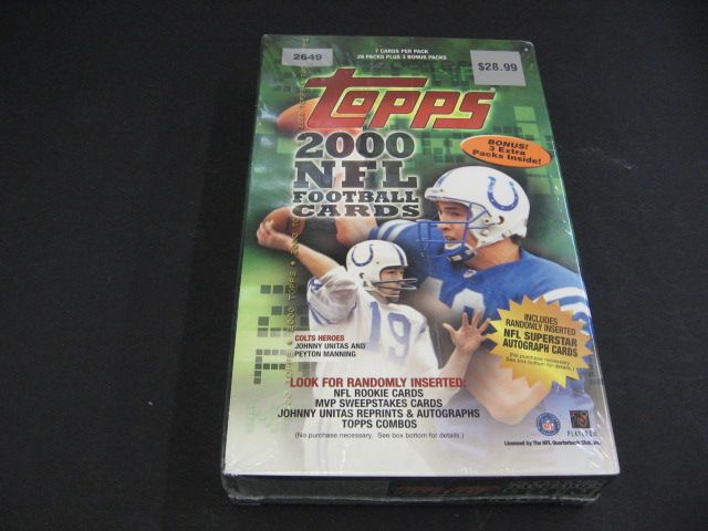 2000 Topps Football Blaster Box (Pre-Priced) (32/7)