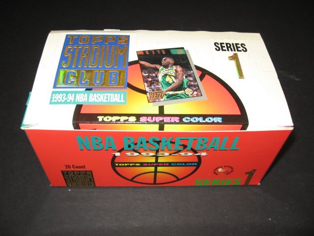 1993/94 Topps Stadium Club Basketball Series 1 Jumbo Box