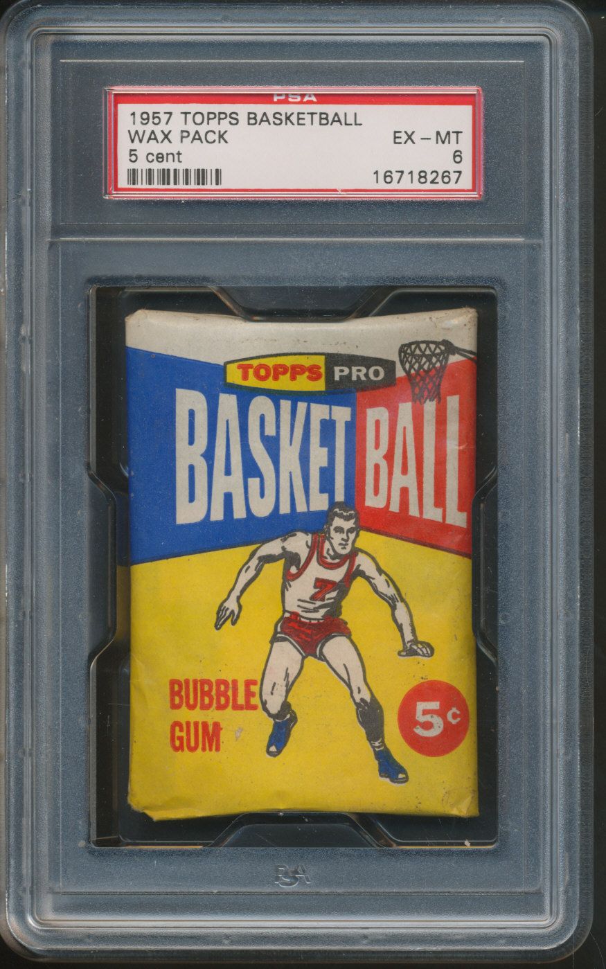 1957 1957/58 Topps Basketball Unopened 5 Cent Wax Pack PSA 6