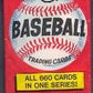 1974 Topps Baseball Unopened (10 Cent) Wax Pack