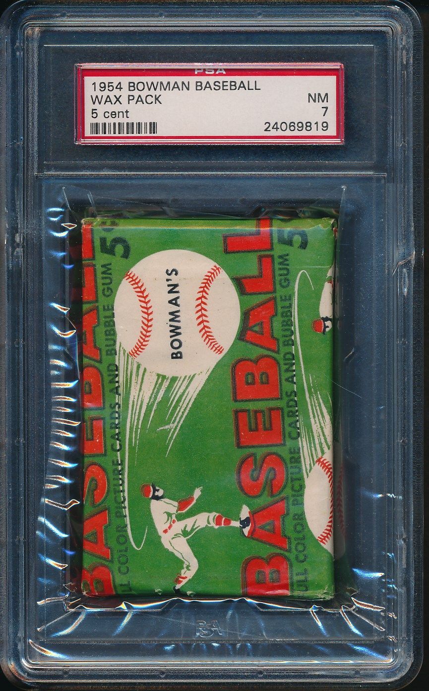 1954 Bowman Baseball Unopened 5 Cent Wax Pack PSA 7