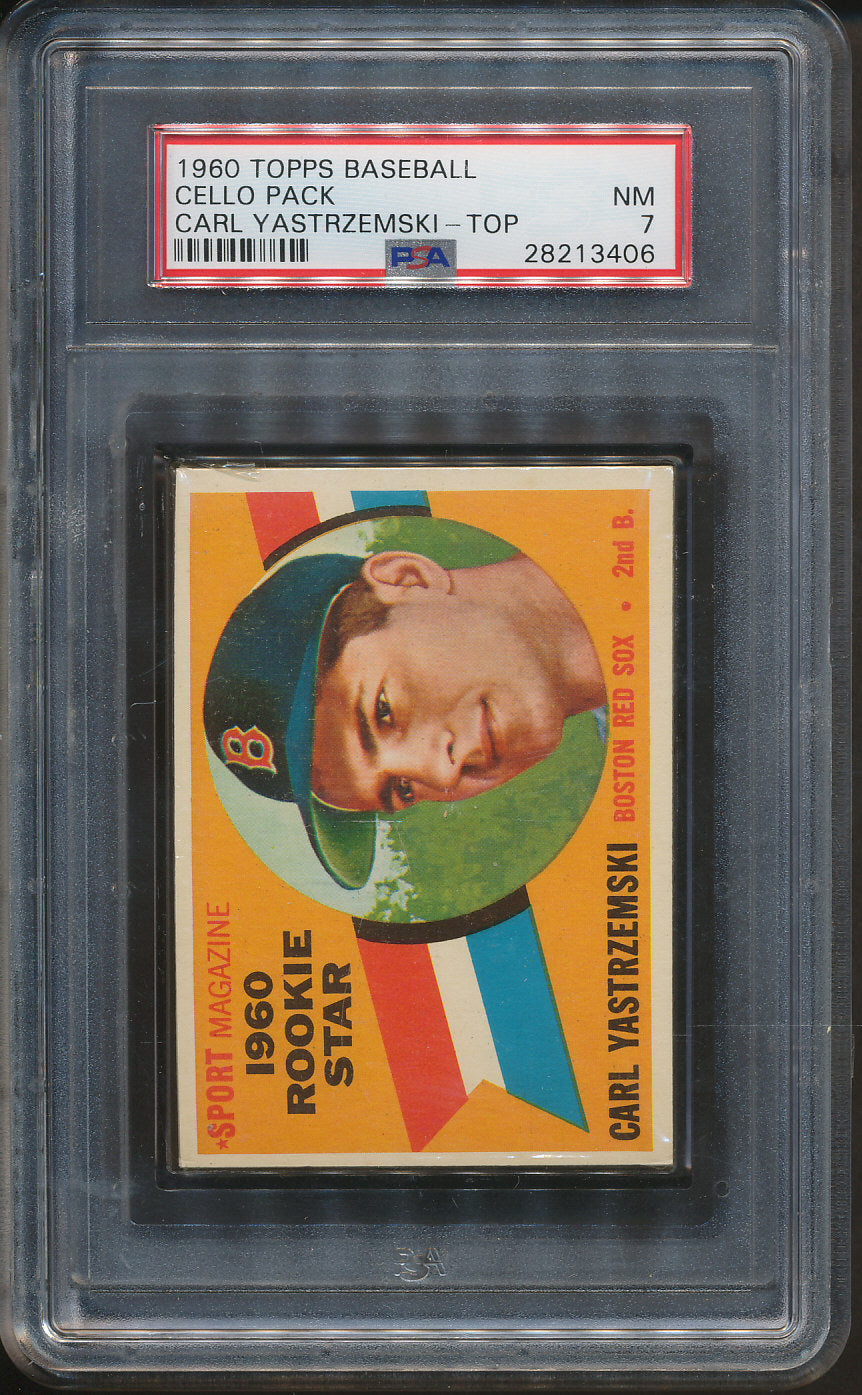 1960 Topps Baseball Unopened 2nd Series Cello Pack PSA 7 Yastrzemski Top