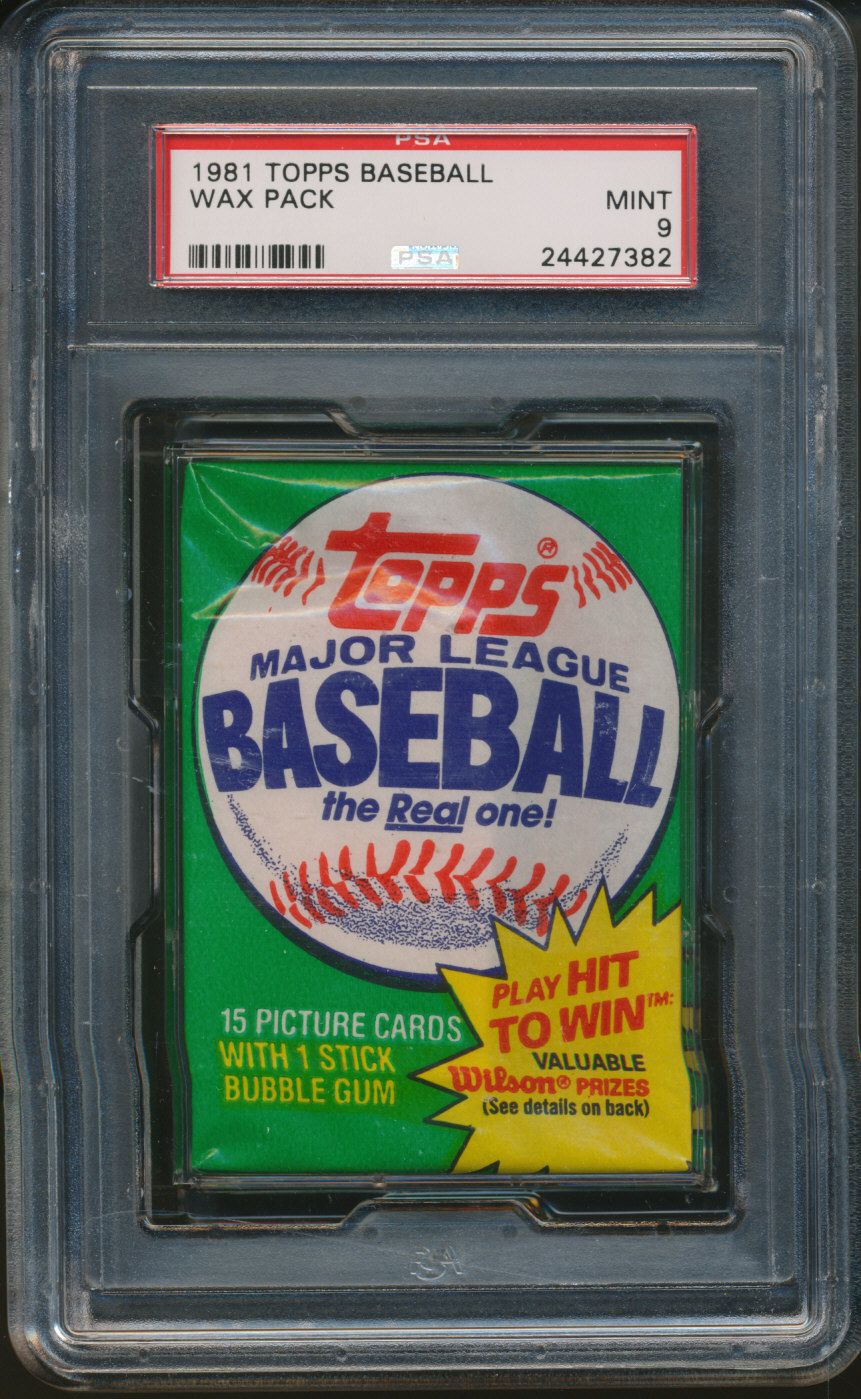 1981 Topps Baseball Unopened Wax Pack PSA 9