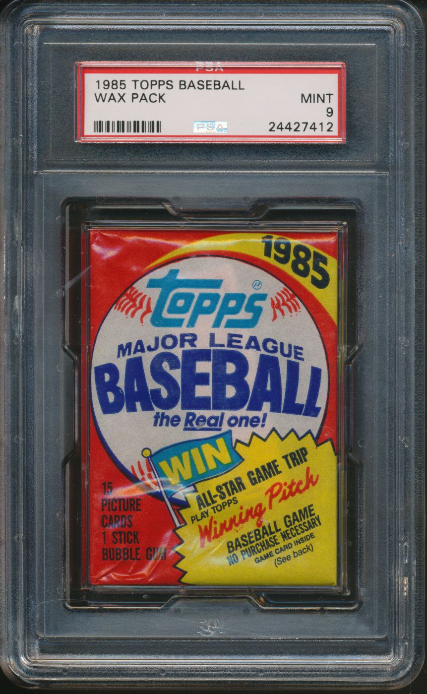 1985 Topps Baseball Unopened Wax Pack PSA 9