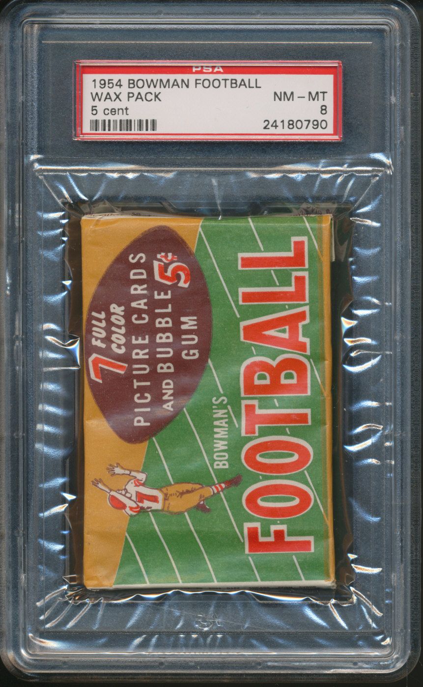 1954 Bowman Football Unopened 5 Cent Wax Pack PSA 8