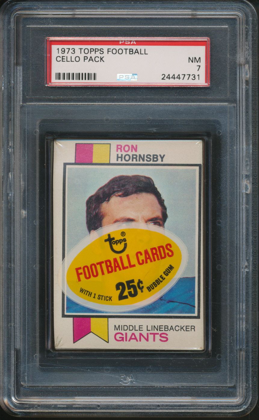 1973 Topps Football Unopened 1st Series Cello Pack PSA 7