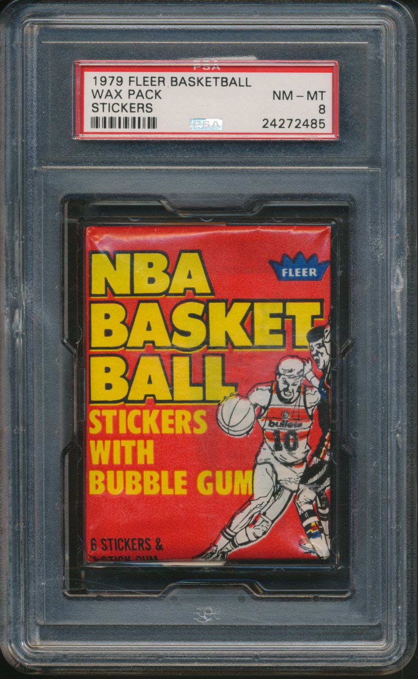 1979/80 Fleer Basketball Stickers Unopened Wax Pack PSA 8