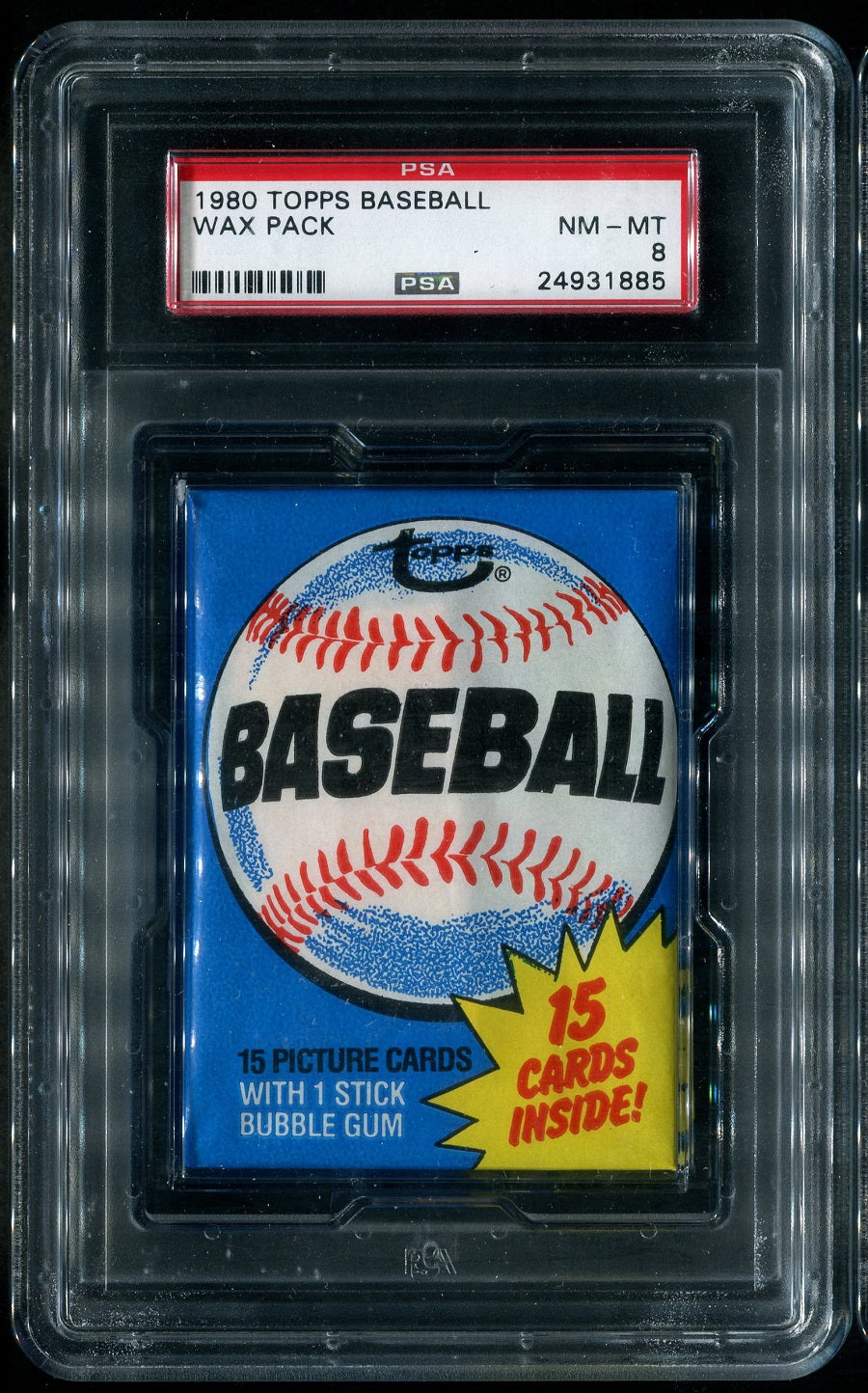 1980 Topps Baseball Unopened Wax Pack PSA 8