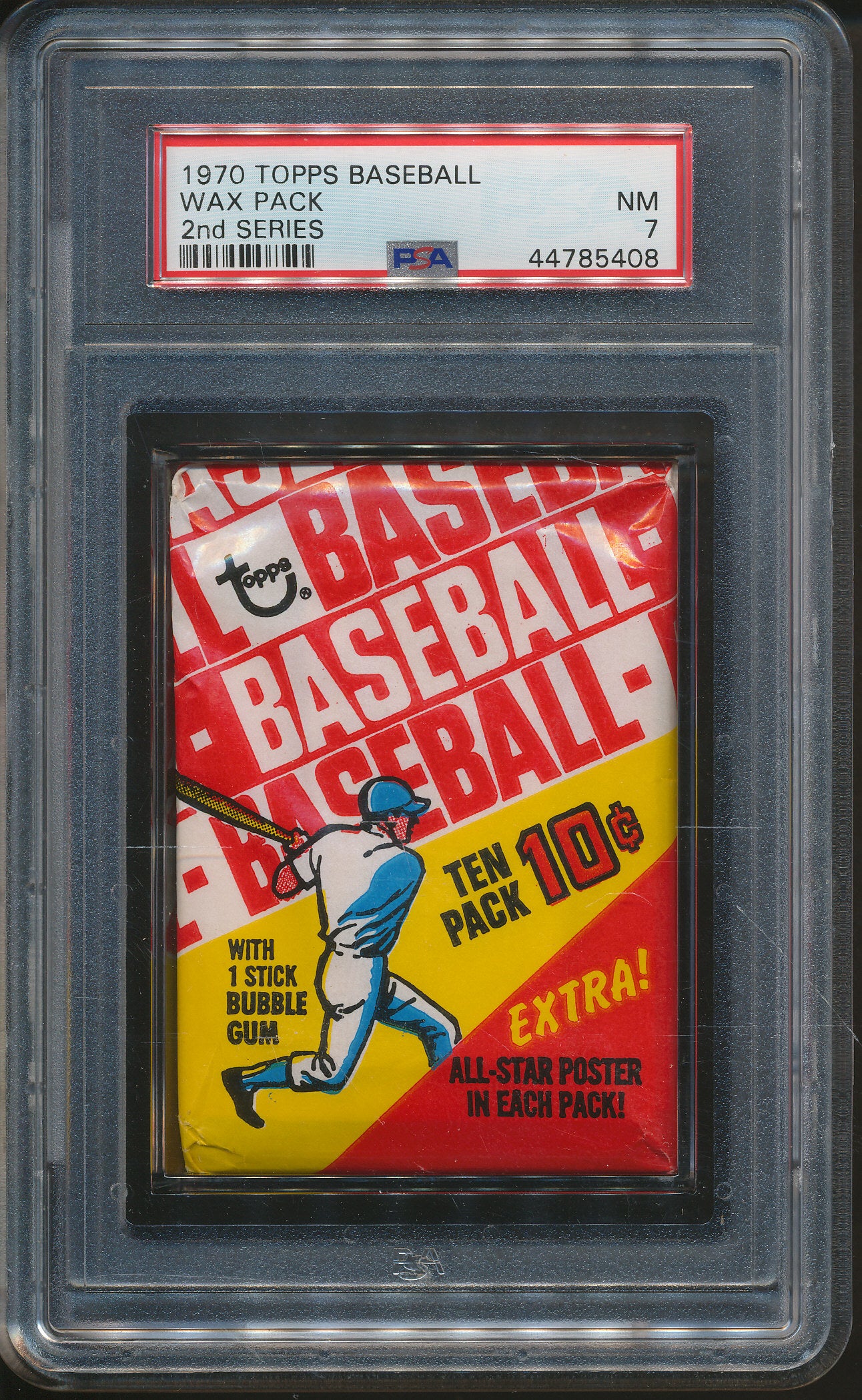 1970 Topps Baseball Unopened 2nd Series Wax Pack PSA 7