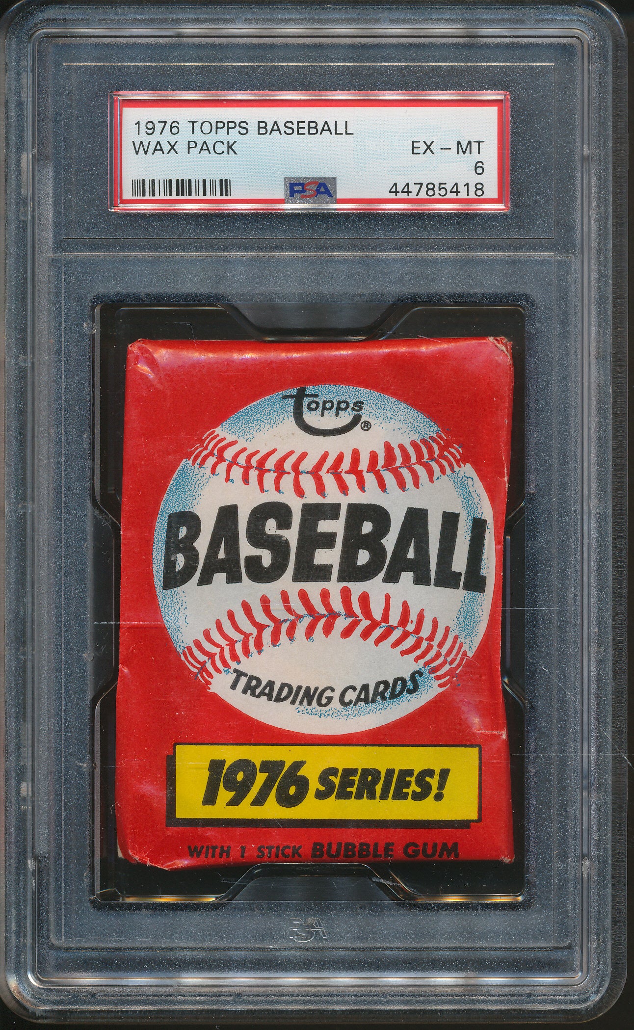 1976 Topps Baseball Unopened Wax Pack PSA 6