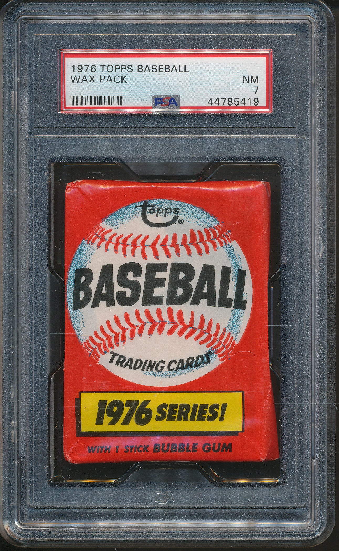 1976 Topps Baseball Unopened Wax Pack PSA 7