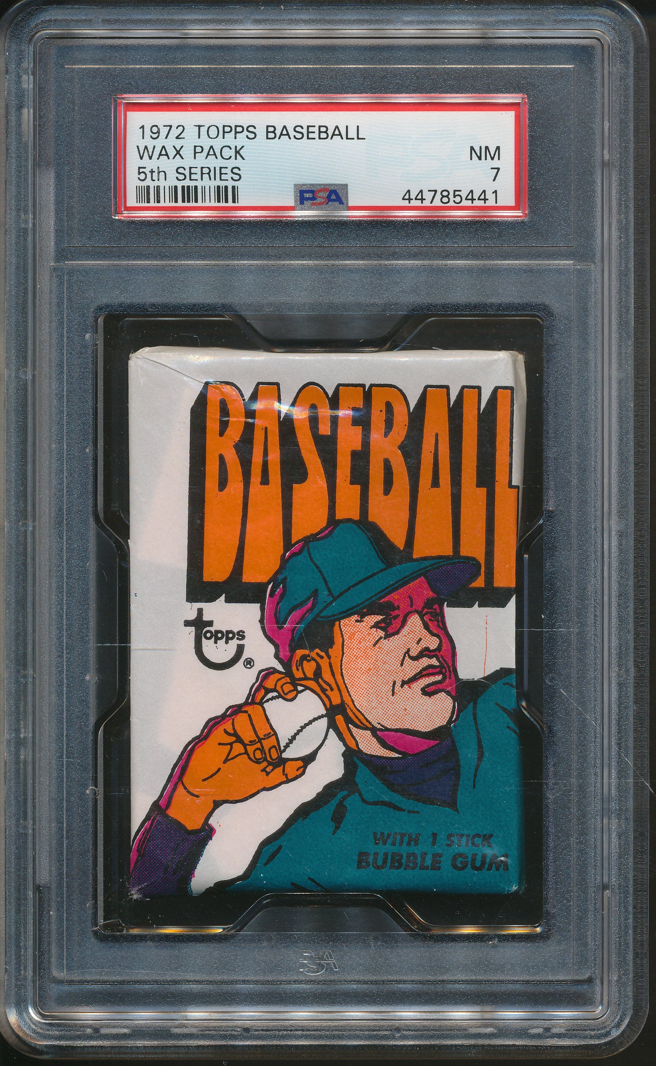 1972 Topps Baseball Unopened 5th Series Wax Pack PSA 7