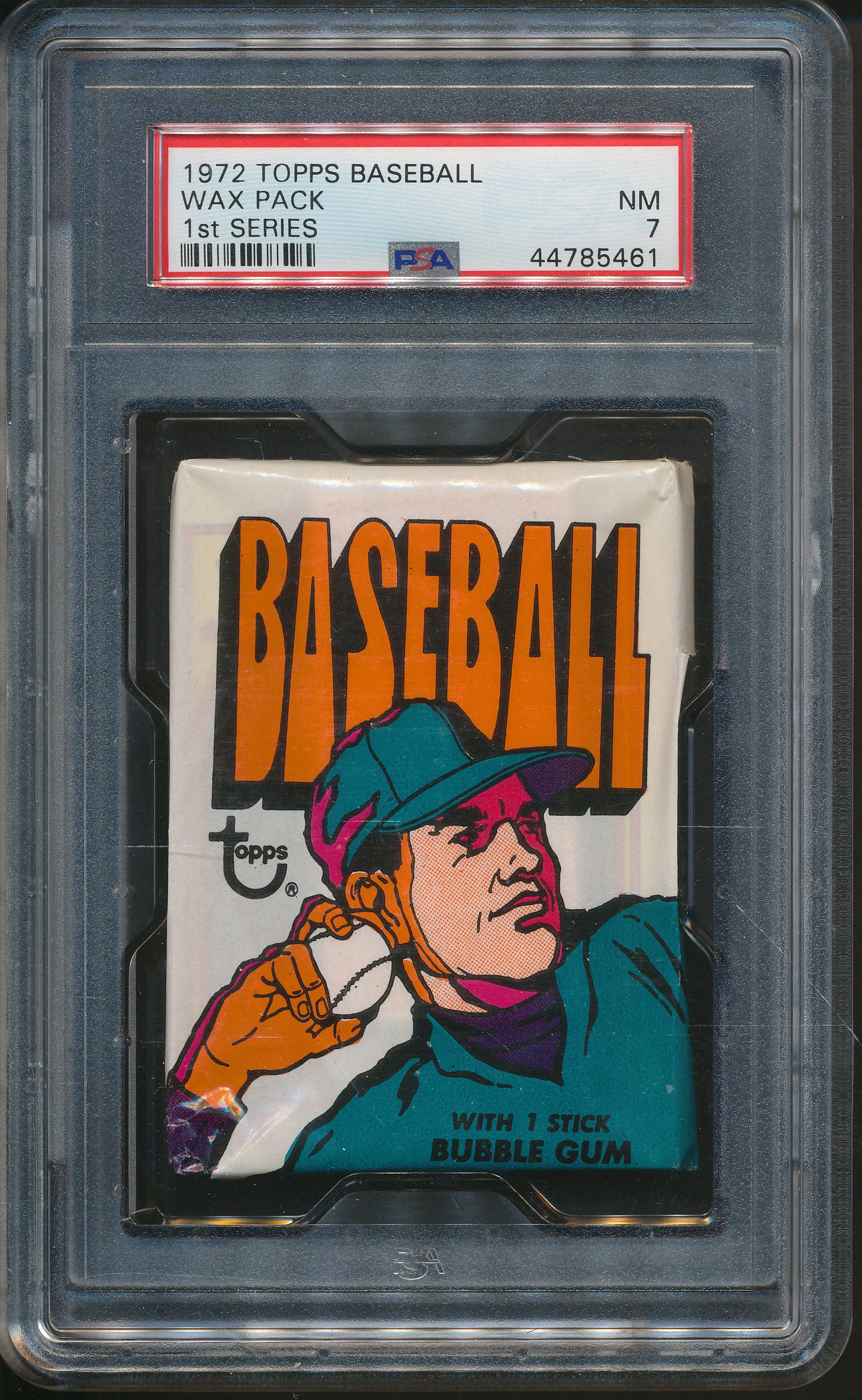 1972 Topps Baseball Unopened 1st Series Wax Pack PSA 7