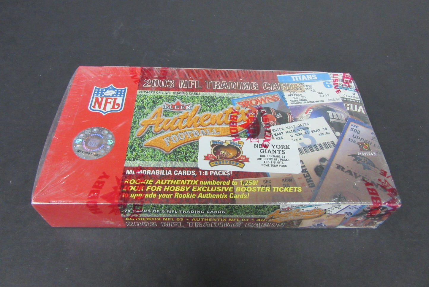 2003 Fleer Authentix Football Box (Hobby) (NY Giants)