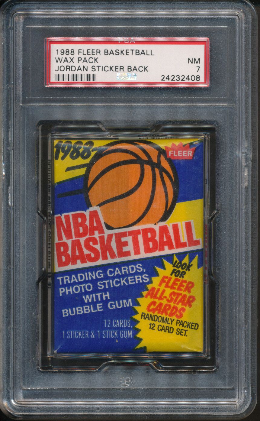 1988/89 Fleer Basketball Wax Pack PSA 7 Jordan Sticker