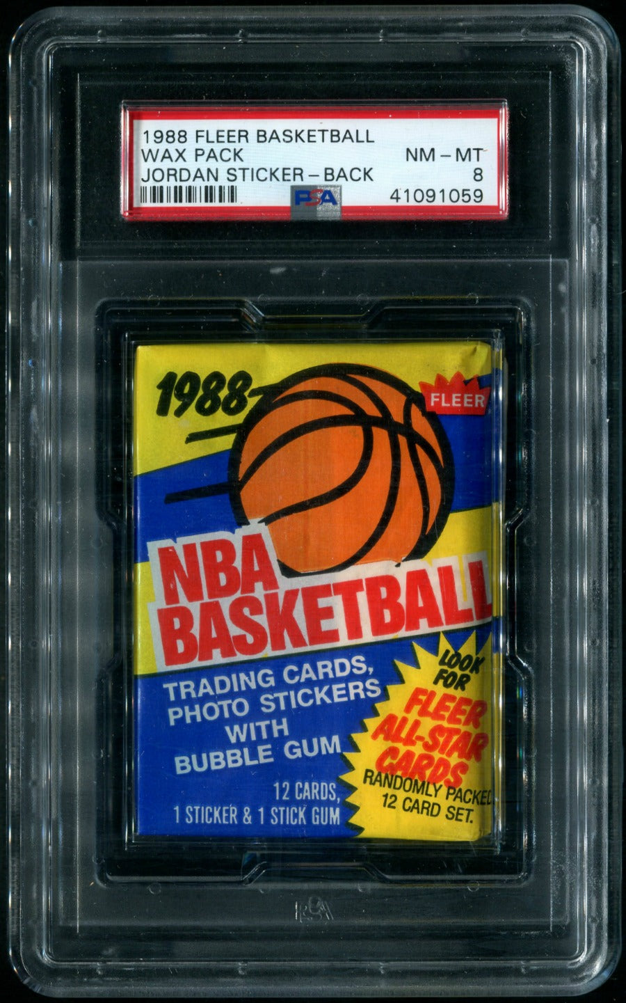 1988/89 Fleer Basketball Wax Pack PSA 8 Jordan Sticker