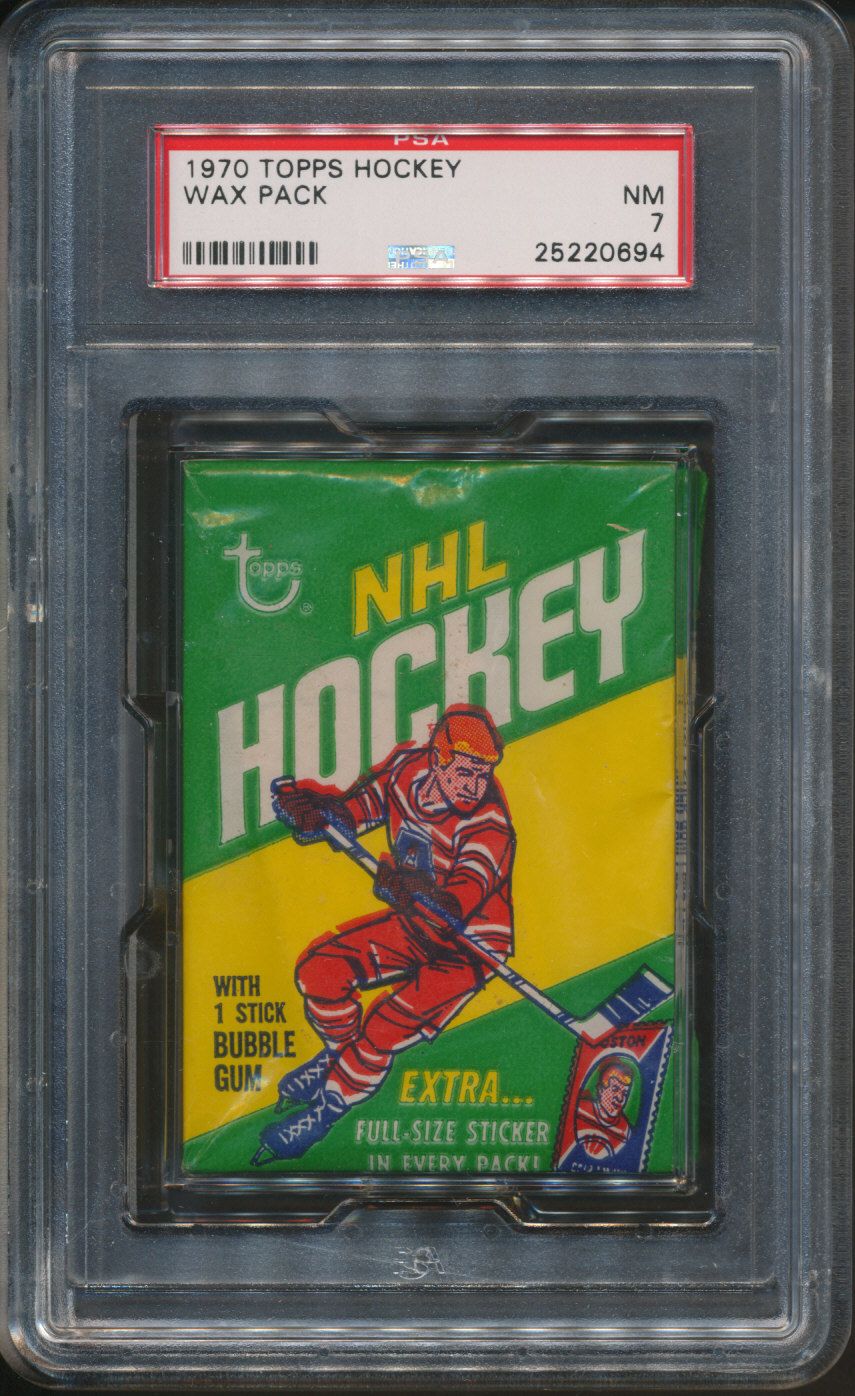 1970 1970/71 Topps Hockey Unopened Wax Pack PSA 7