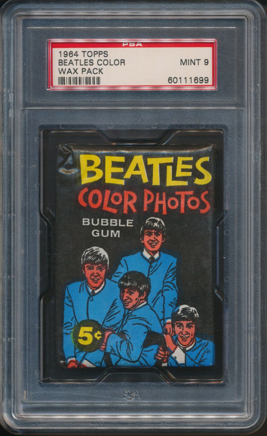 1964 Topps Beatles Color Unopened Wax Pack PSA 9